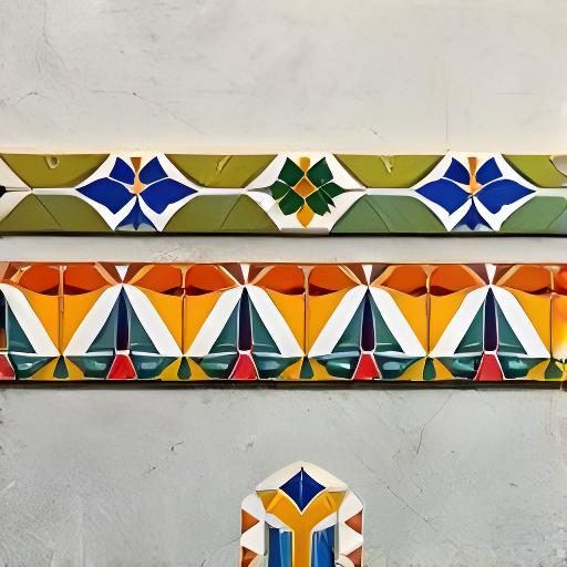 Guardas decorativas dispuestas en una mesa de trabajo con patrones geométricos y esmalte brillante